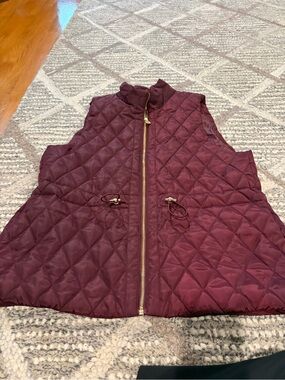 Michael Kors Quilted Sleeveless Puffer Vest - Wine